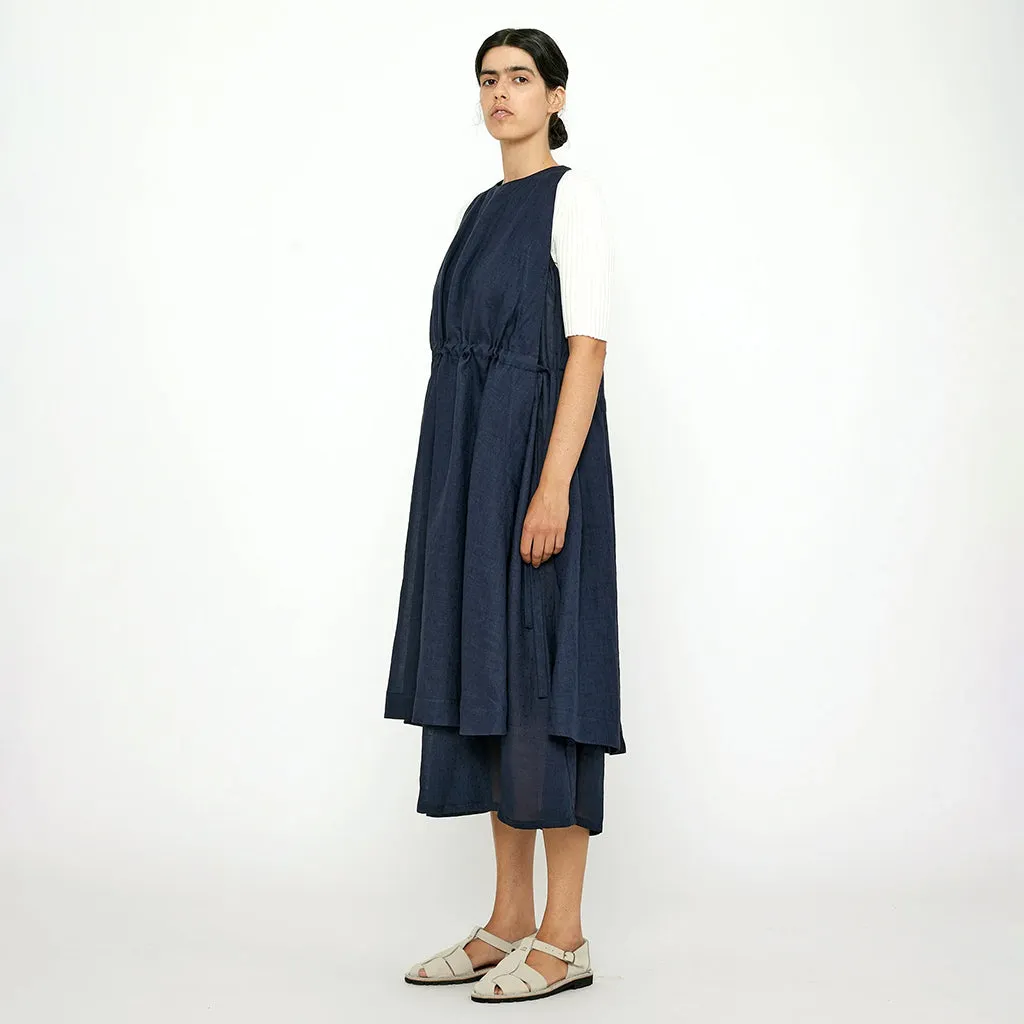 7115 By Szeki Woman Layered Summer Dress Navy Blue