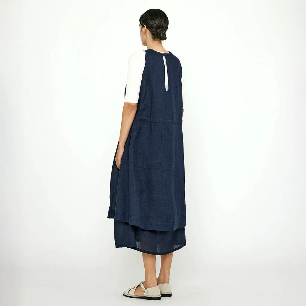 7115 By Szeki Woman Layered Summer Dress Navy Blue