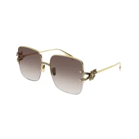 Alexander Mcqueen Sunglass Woman Gold Brown AM0371S-002