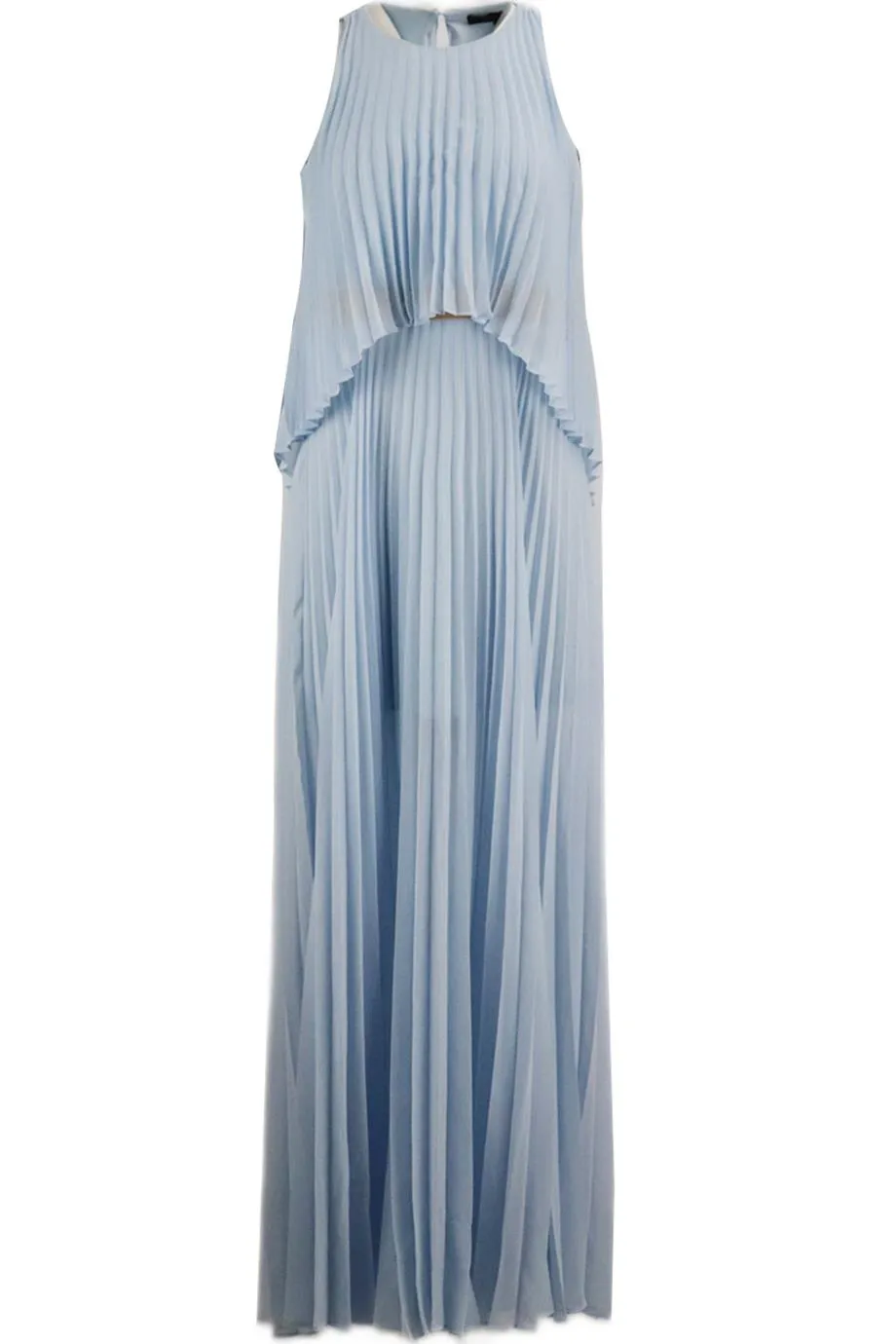 BCBG MAX AZRIA PLEATED CHIFFON MAXI DRESS XXSMALL