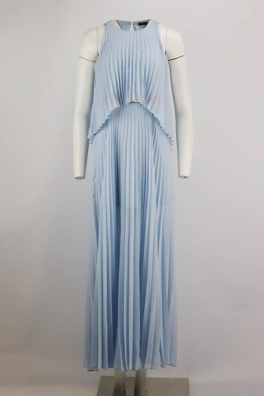 BCBG MAX AZRIA PLEATED CHIFFON MAXI DRESS XXSMALL