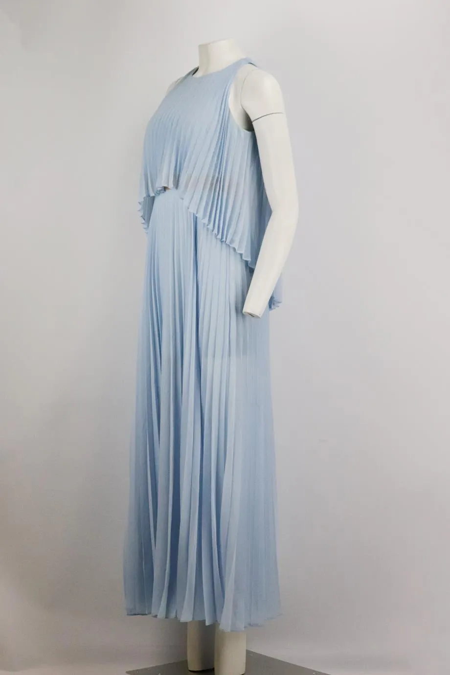 BCBG MAX AZRIA PLEATED CHIFFON MAXI DRESS XXSMALL