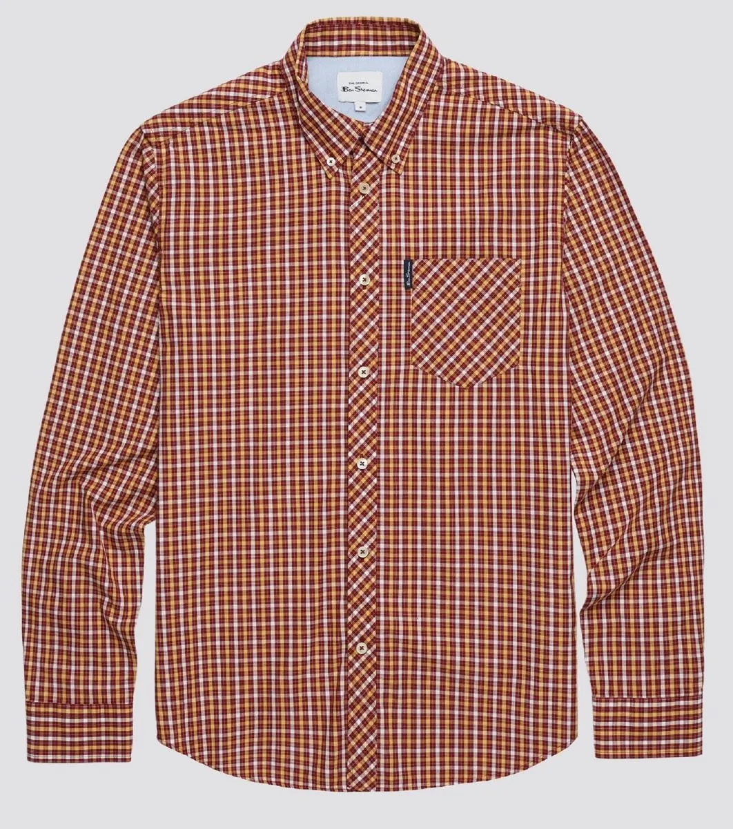 Ben Sherman House Check Long Sleeve Shirt Claret