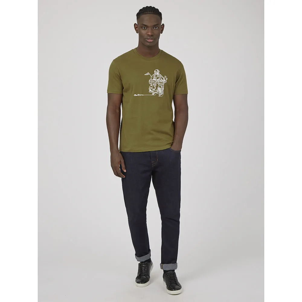 Ben Sherman - Linear Cruise Print Tee - Salmon or Green