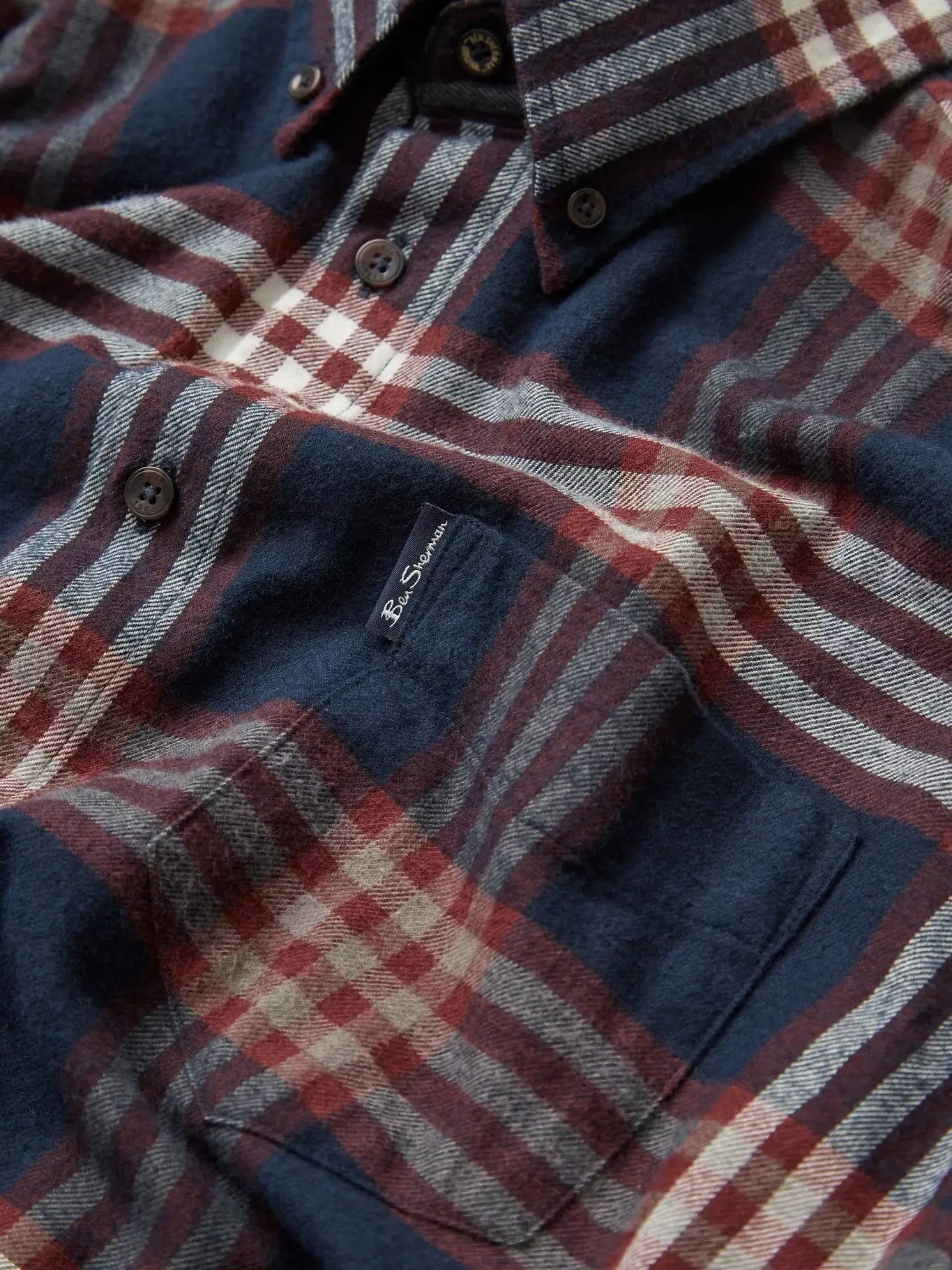 Ben Sherman Mens Oversized Brushed Check Shirt