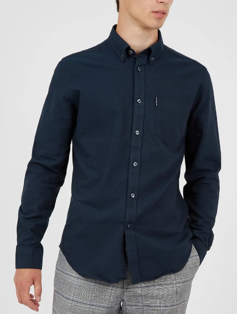 Ben Sherman Organic Oxford Long Sleeve Shirt Dark Navy