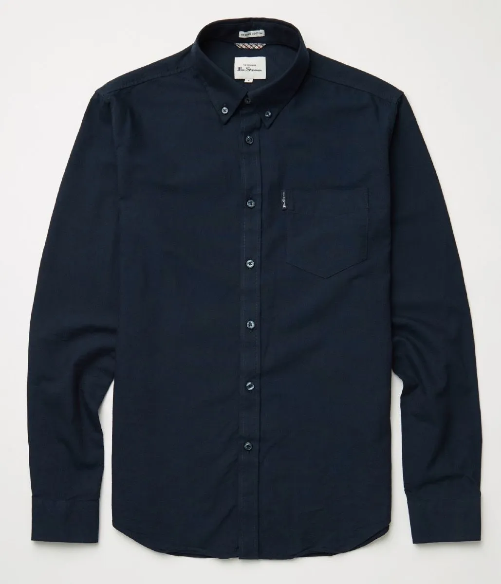 Ben Sherman Organic Oxford Long Sleeve Shirt Dark Navy