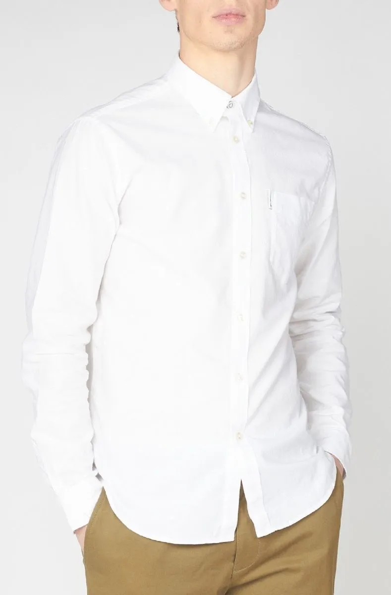 Ben Sherman Organic Oxford Long Sleeve Shirt White