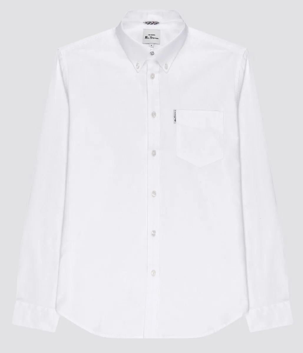 Ben Sherman Organic Oxford Long Sleeve Shirt White