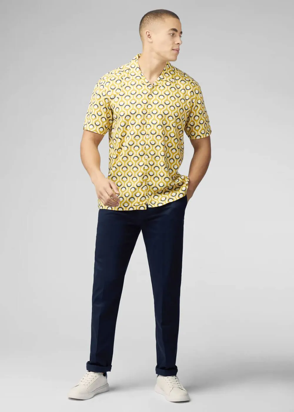 Ben Sherman Retro Geo Shirt Zonnebloem Geel