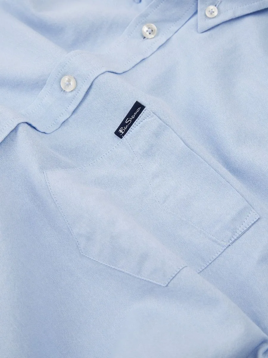 Ben Sherman Short Sleeve Button Down Oxford Shirt Sky