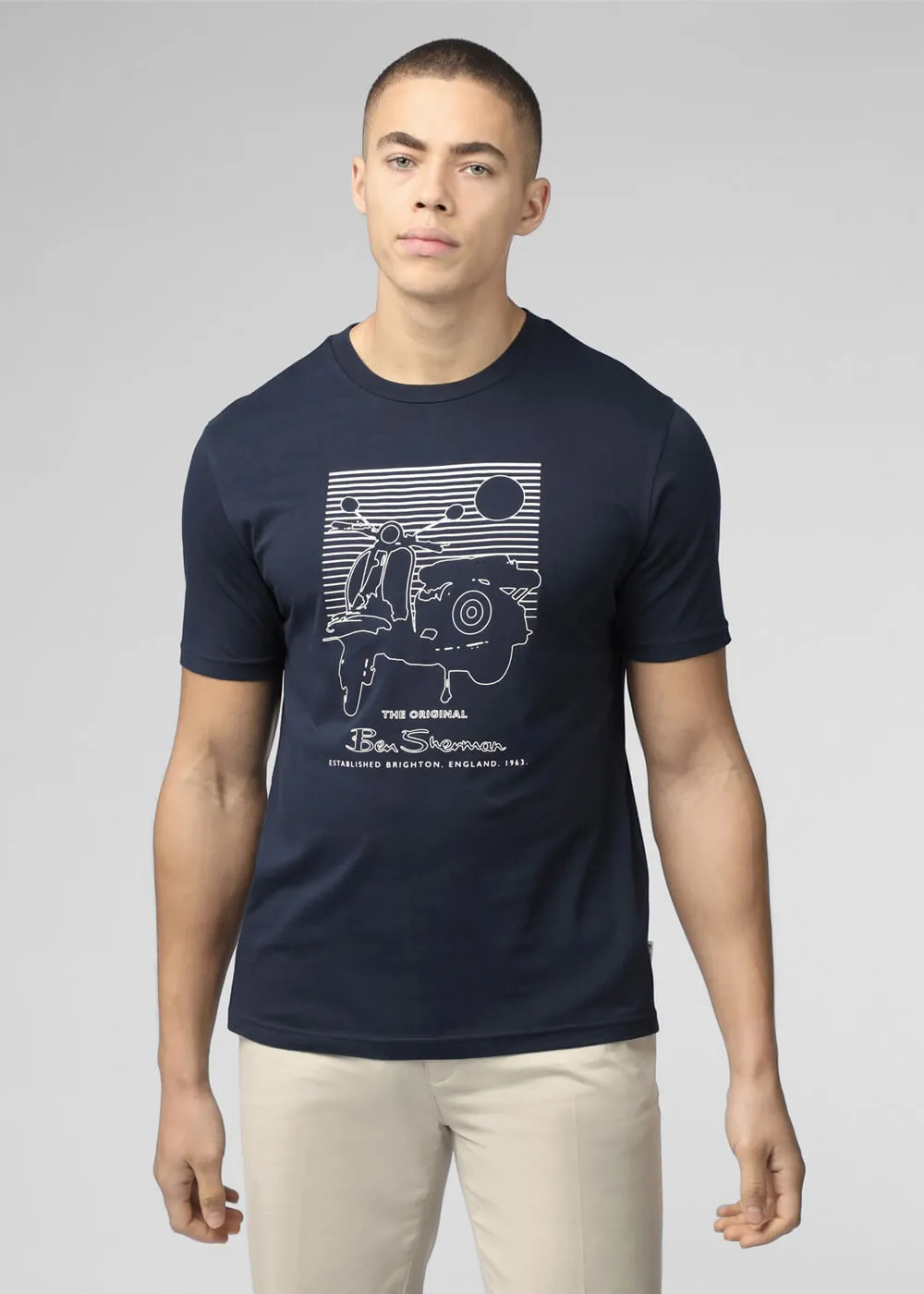 Ben Sherman Summer Scooter T-Shirt Dark Navy