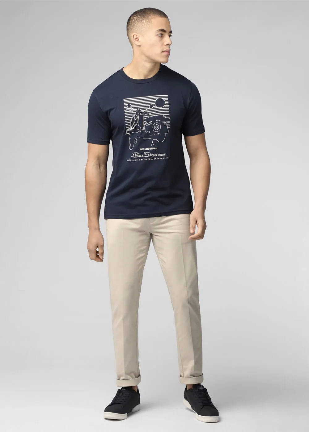 Ben Sherman Summer Scooter T-Shirt Dark Navy