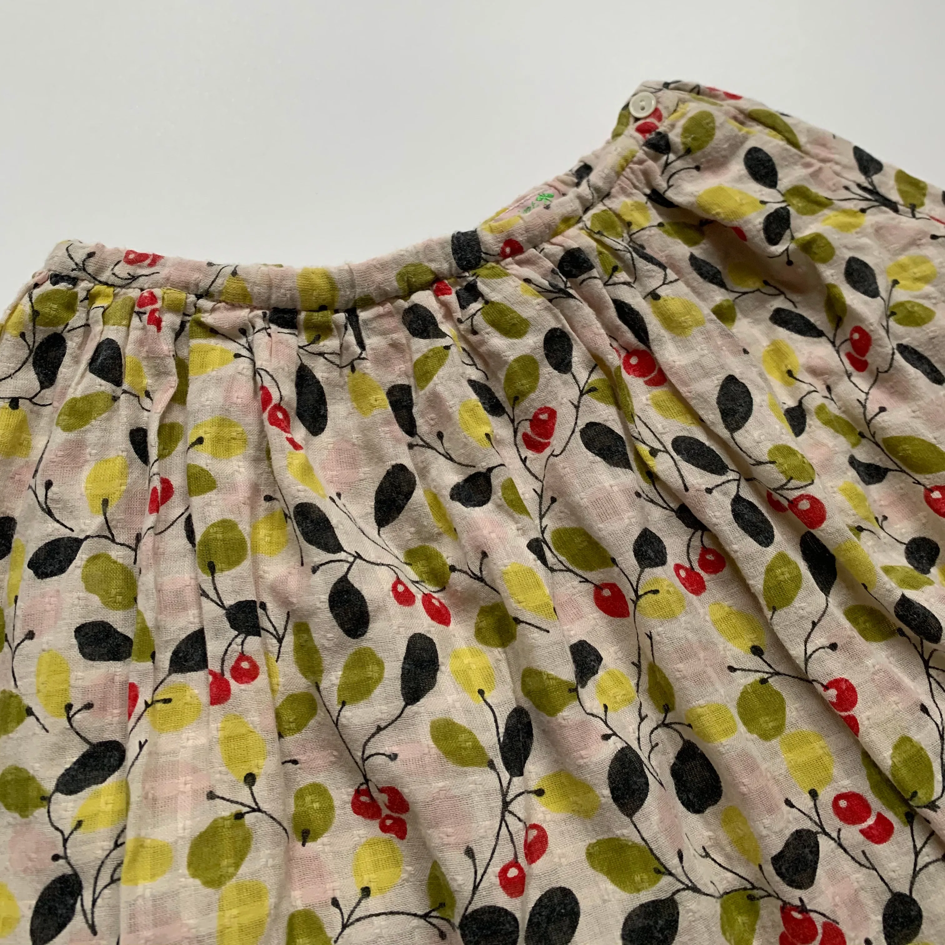 Bonpoint Olive Print Summer Skirt: 4 Years