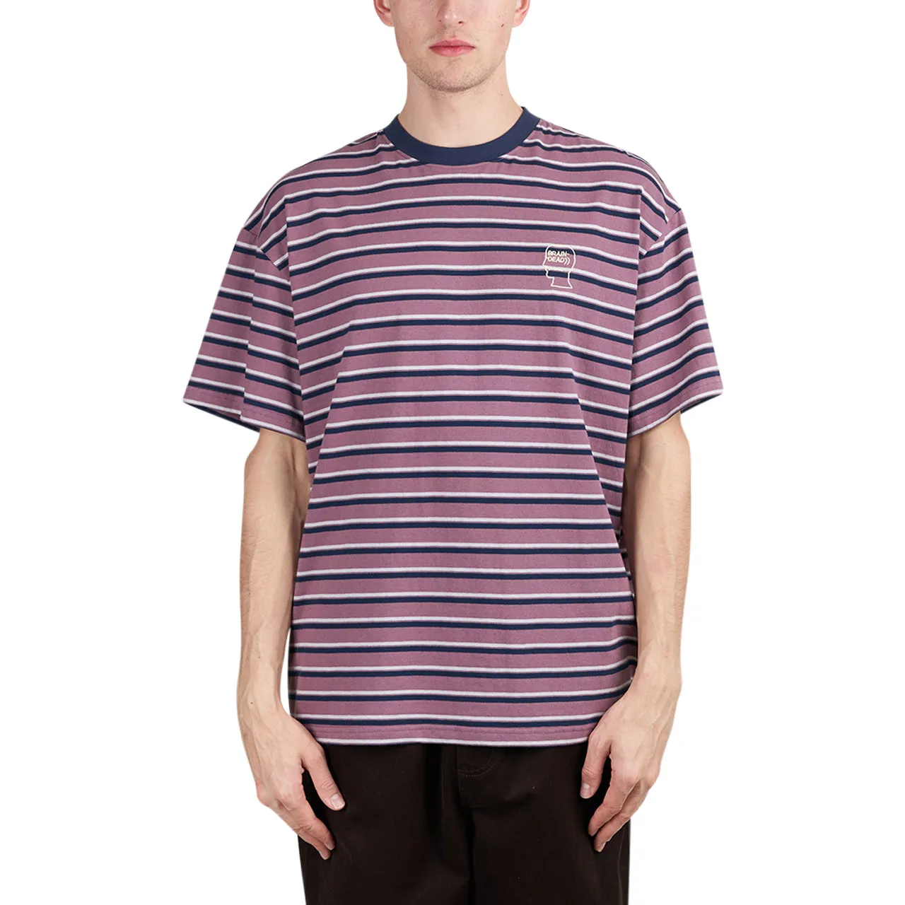 Brain Dead 94 Striped T-Shirt (Rose / Multi)