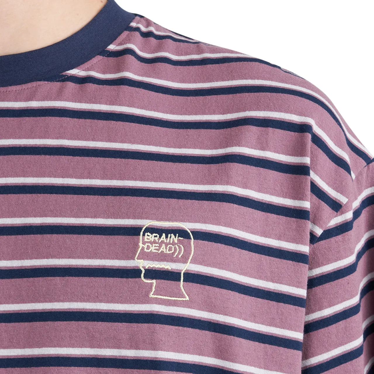 Brain Dead 94 Striped T-Shirt (Rose / Multi)