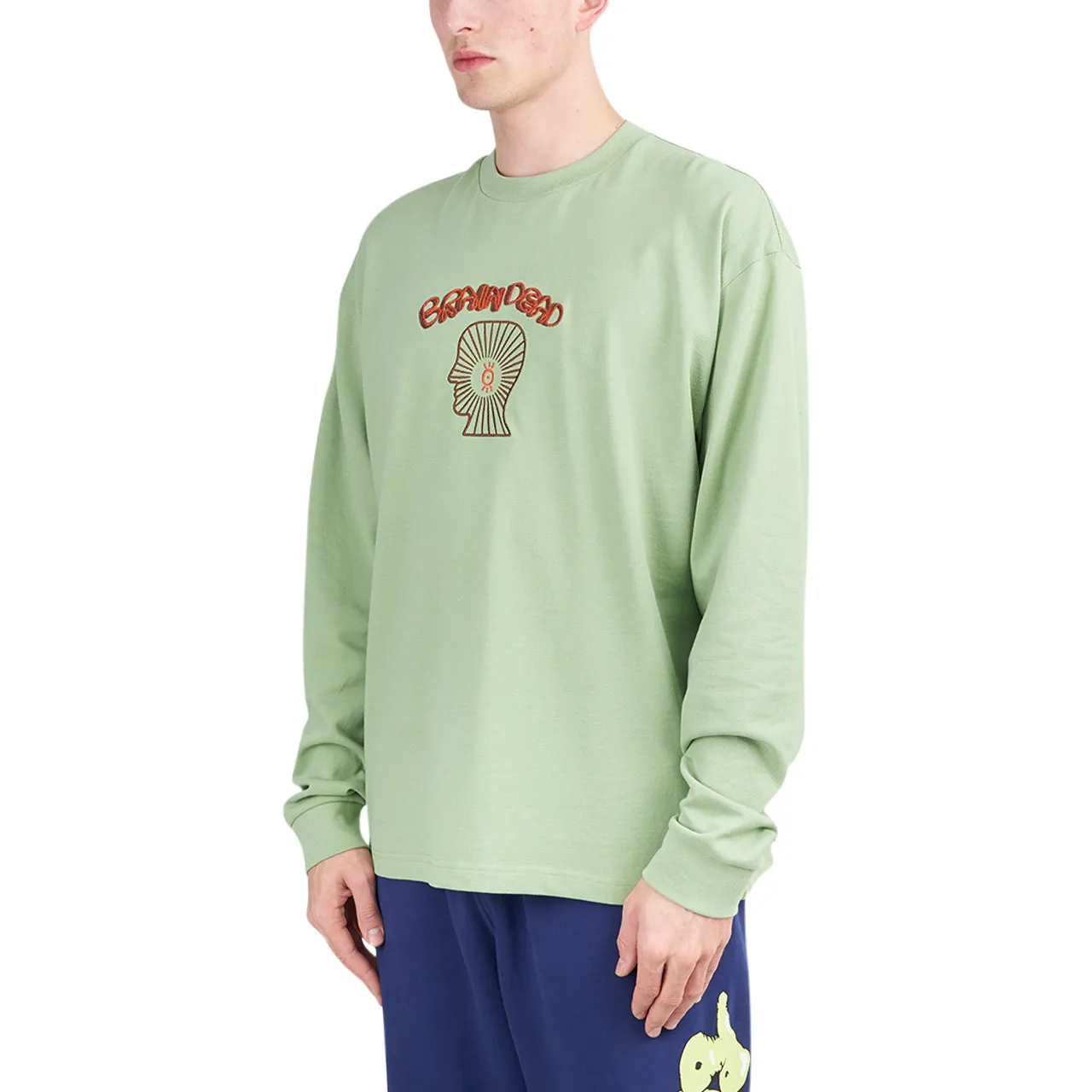 Brain Dead Oracle Pique Long Sleeve Shirt (Green)