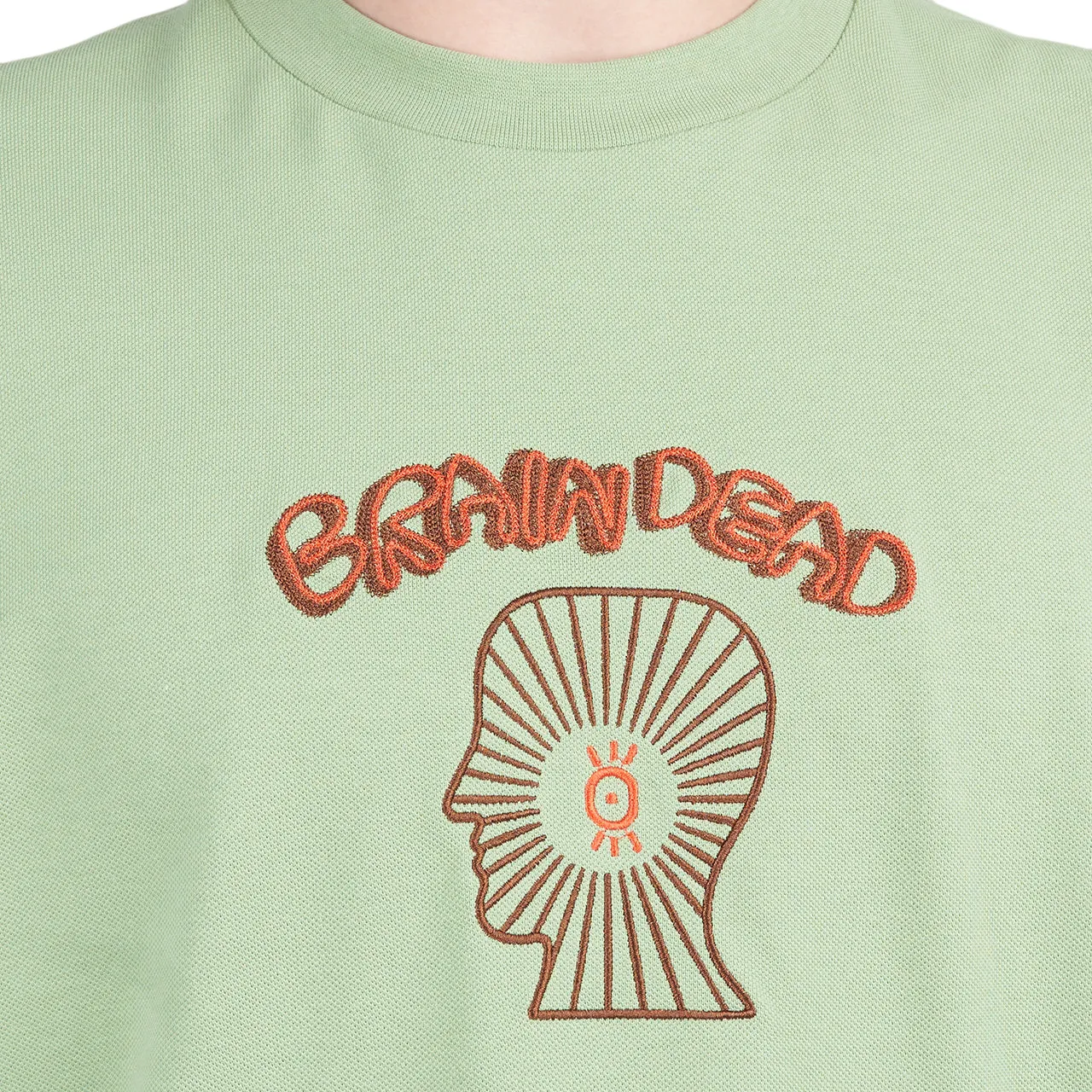 Brain Dead Oracle Pique Long Sleeve Shirt (Green)