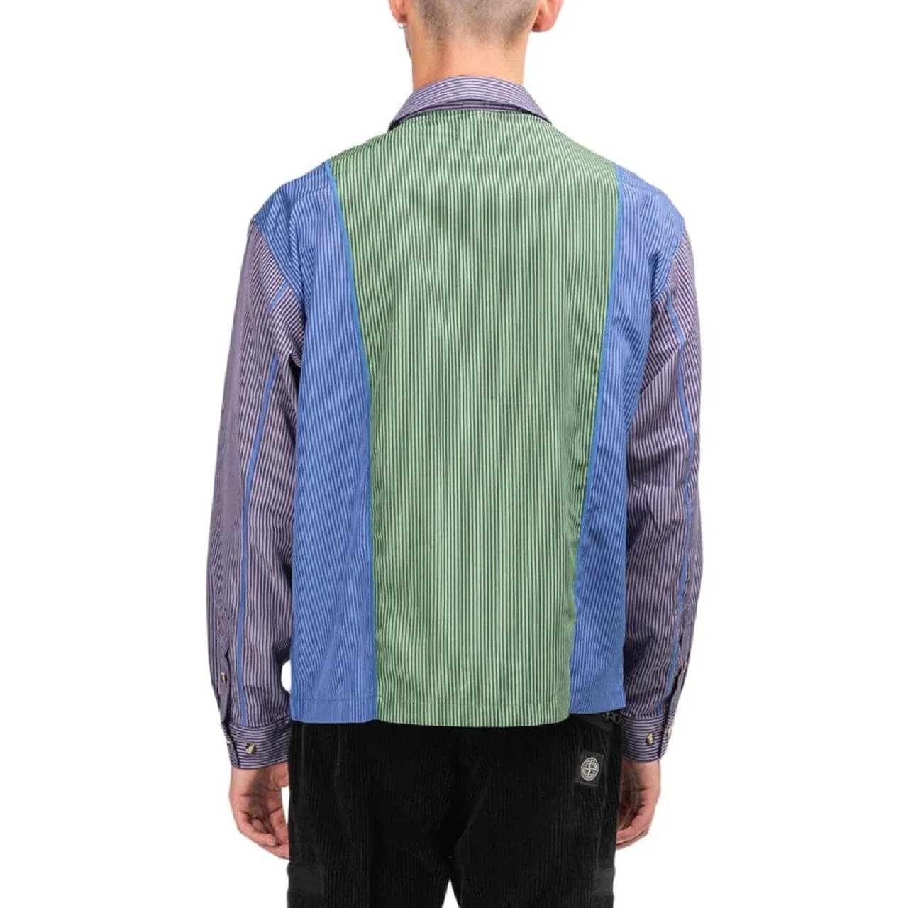 Brain Dead Paneled Stripe Poplin Shirt (Multi)