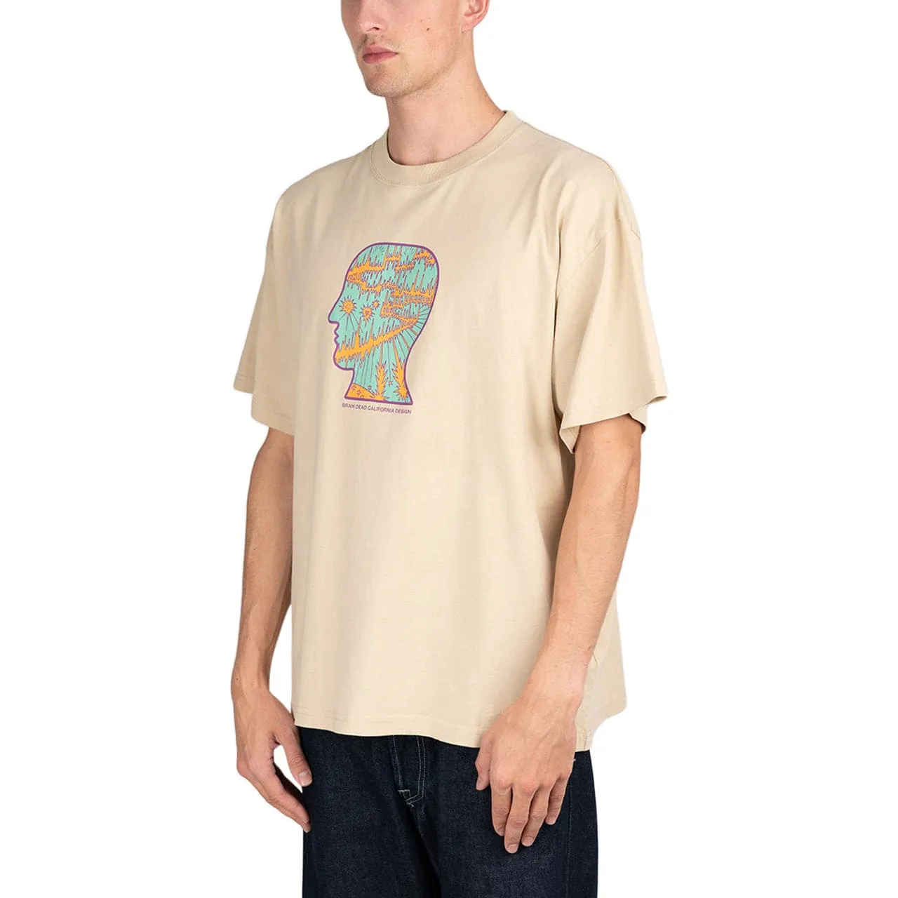 Brain Dead Split Planes T-Shirt (Beige / Turquoise)