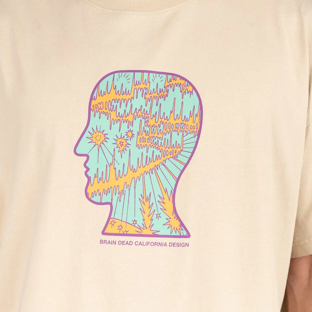 Brain Dead Split Planes T-Shirt (Beige / Turquoise)