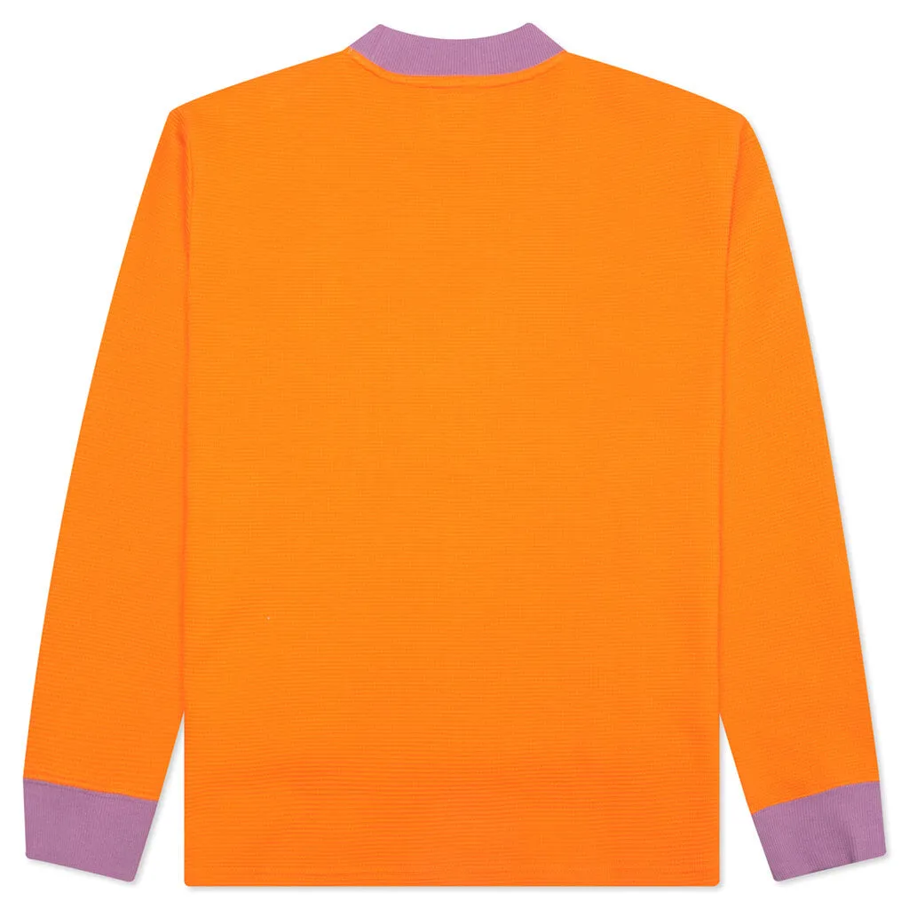 Brain Dead x Dickies Bunny Drill Embroidered Waffle Mockneck Long Sleeve - Burnt Orange