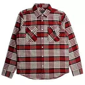 Brixton Bowery L/S Flannel Berry/White/Black