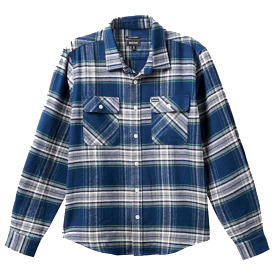 Brixton Bowery L/S Flannel Moonlit Ocean/Grey