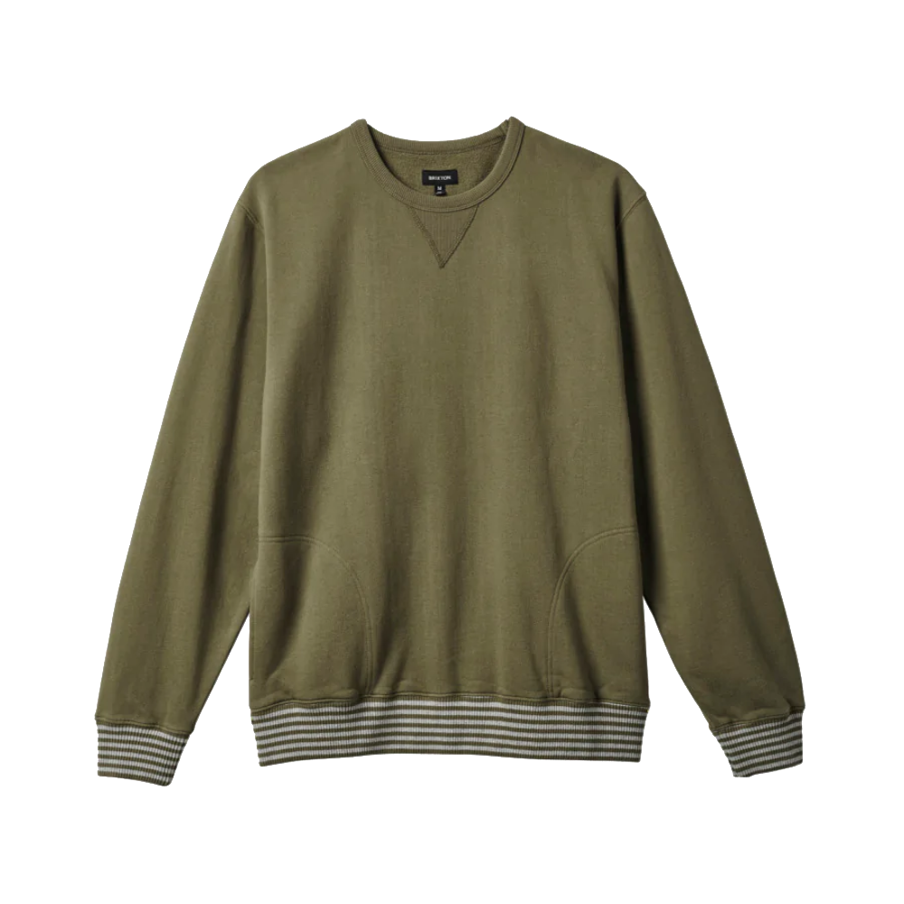 Brixton Collegiate Pocket Crew Military Olive/Heather Grey