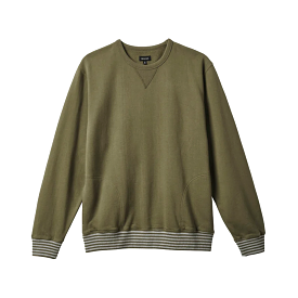 Brixton Collegiate Pocket Crew Military Olive/Heather Grey