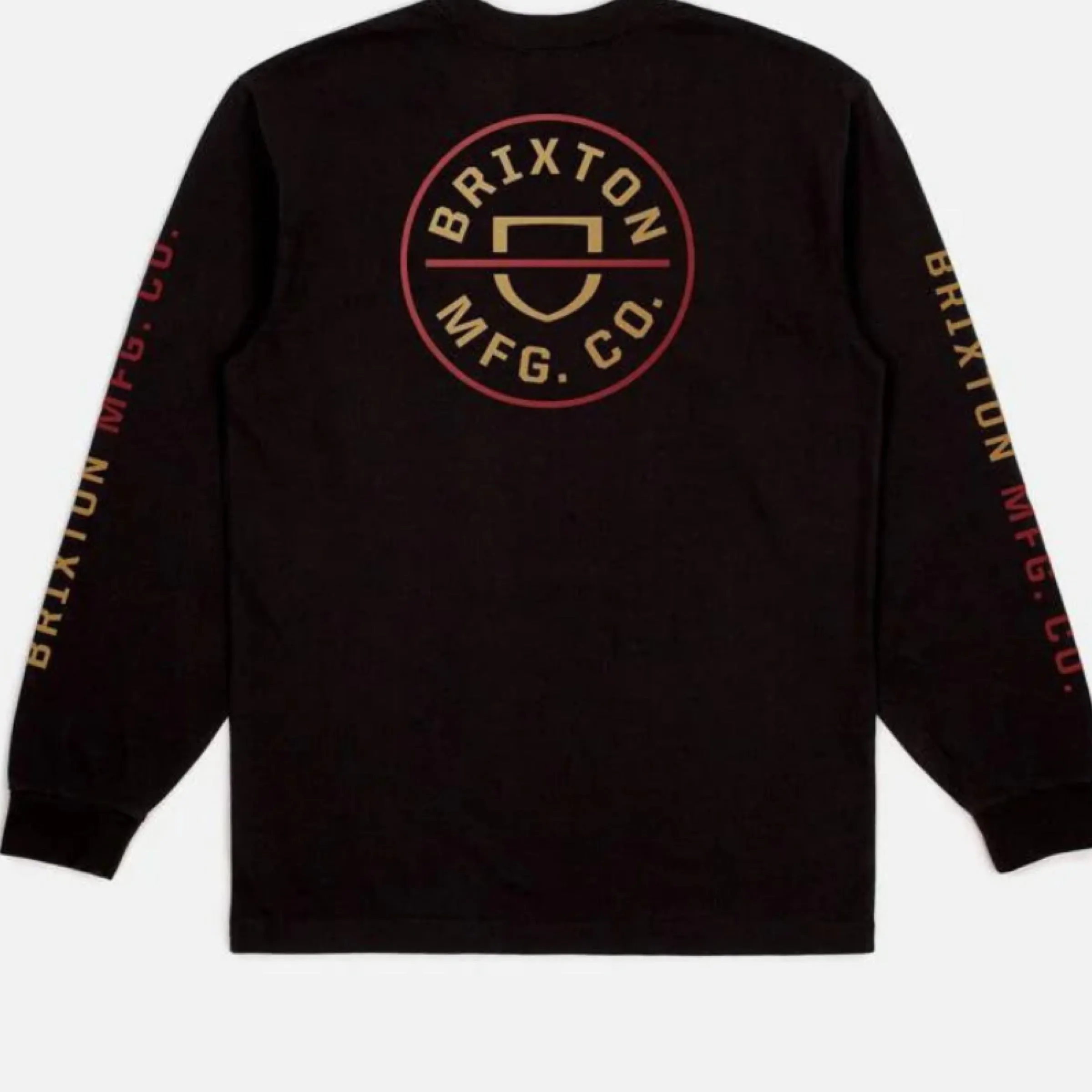 Brixton Crest L/S STT- Black/Mars Red/Bright Gold