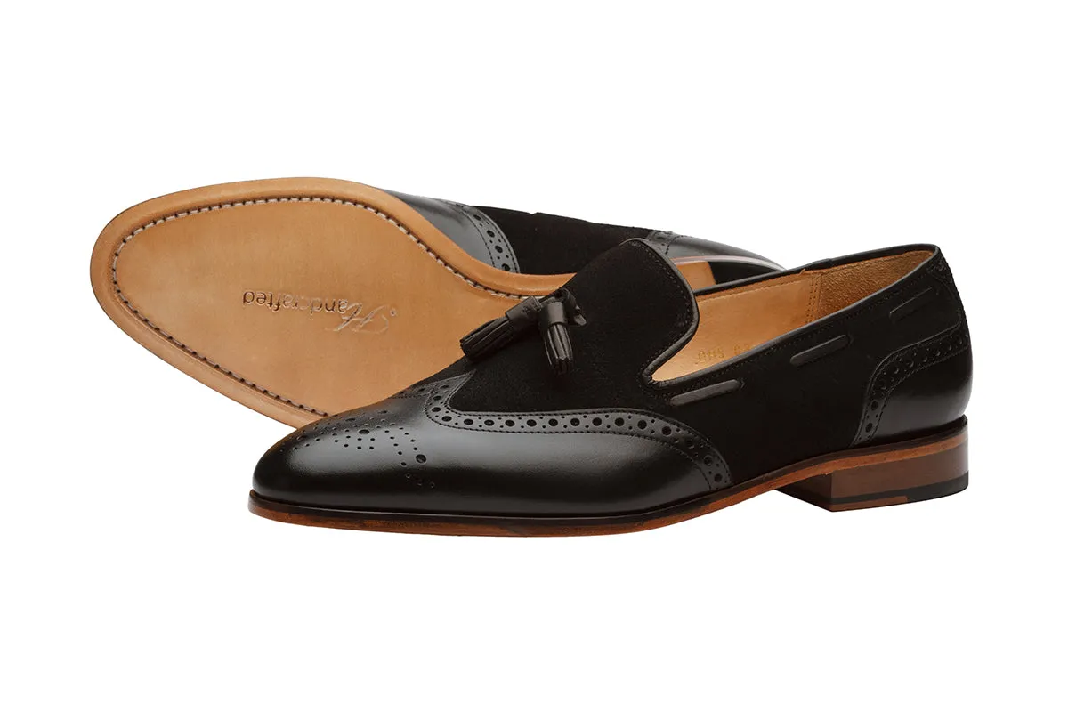 BROGUE COMBINATION TASSEL LOAFER-B