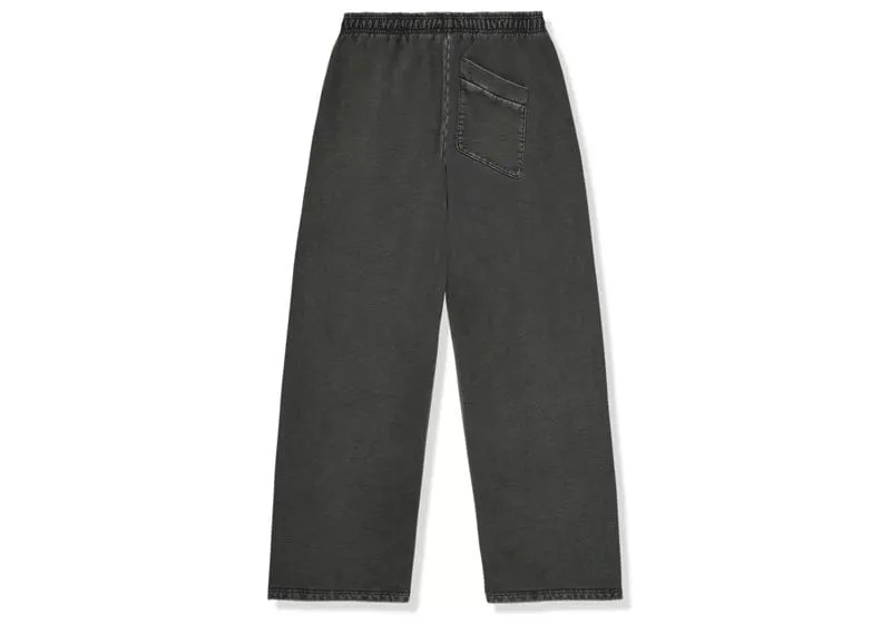 Broken Planet Basics Wide Leg Sweatpants Washed Soot Black