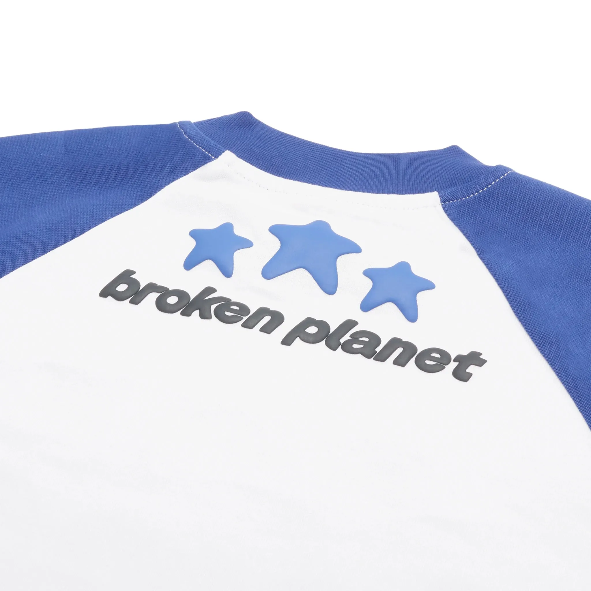 Broken Planet Born To Be Fast White Blue Long-Sleeved T Shirt