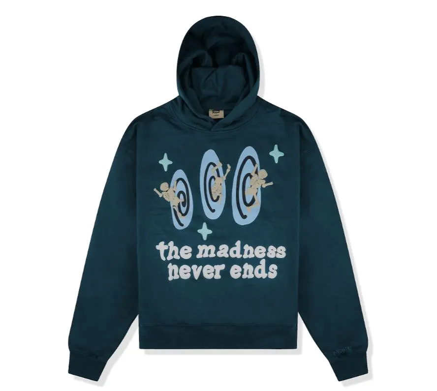 BROKEN PLANET HOODIE - THE MADNESS NEVER ENDS - SAPPHIRE