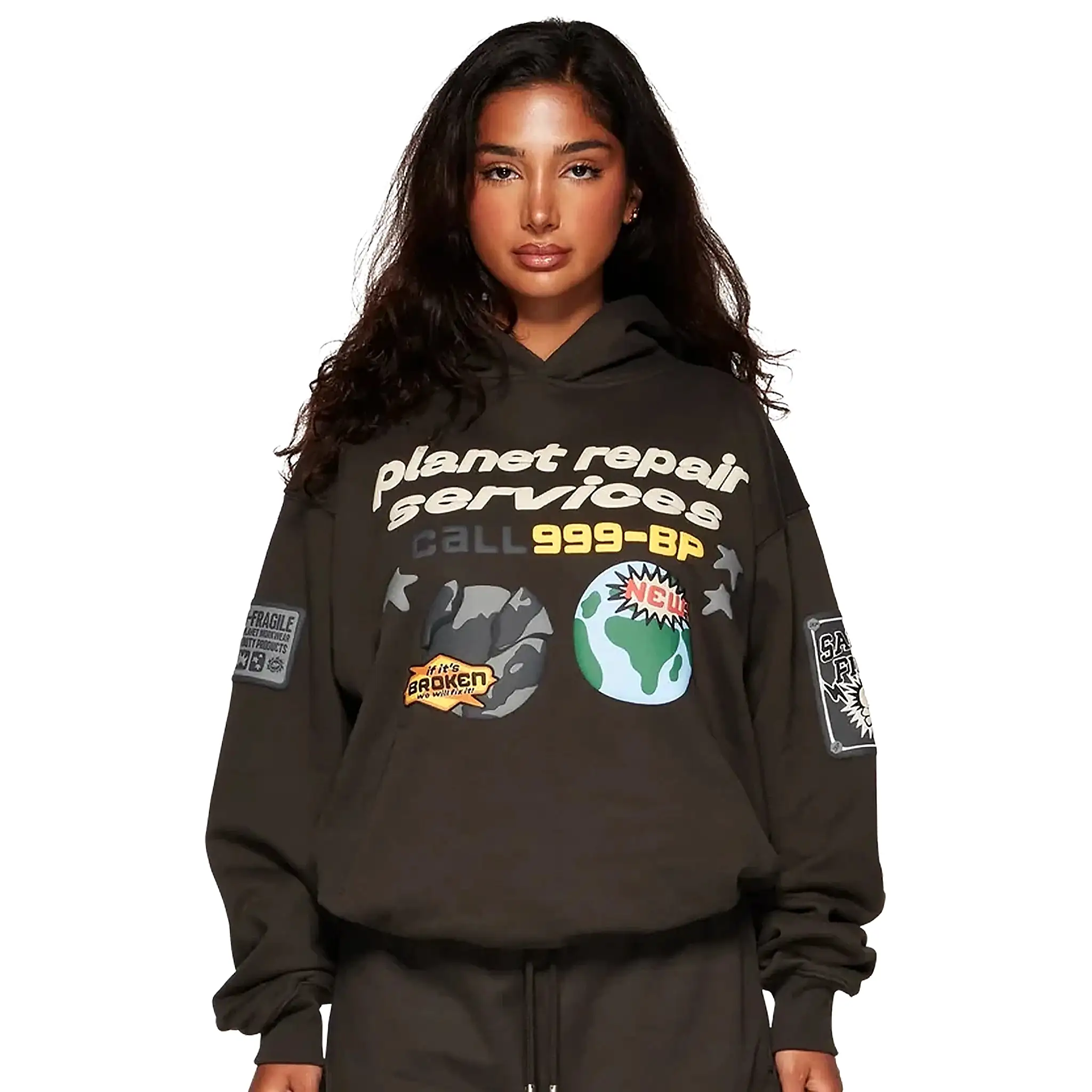 Broken Planet Repair Services Soot Black Hoodie