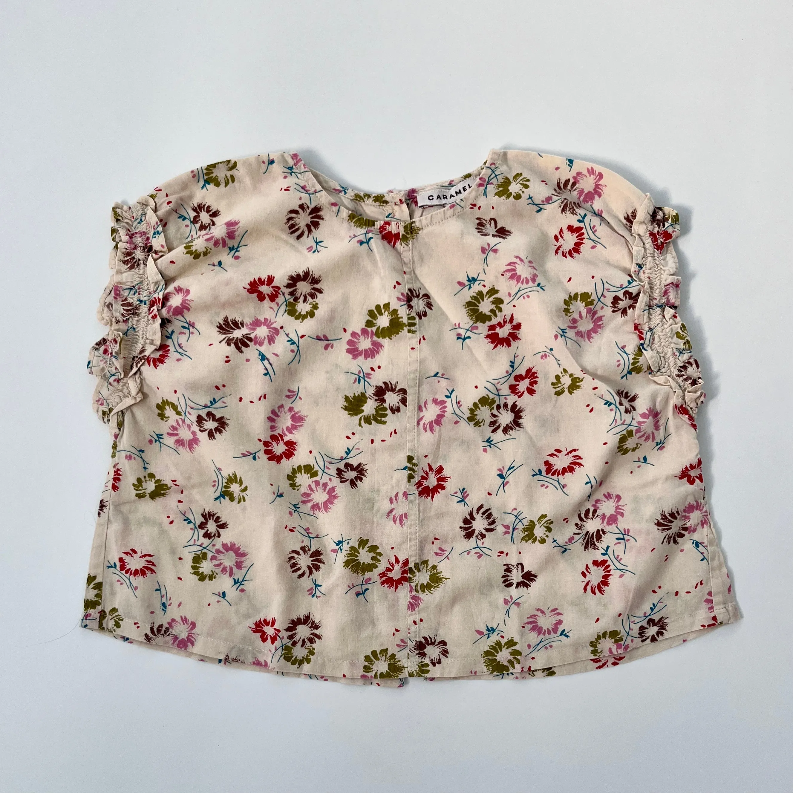 Caramel Floral Print Cotton Summer Skirt & Top: 3 Years