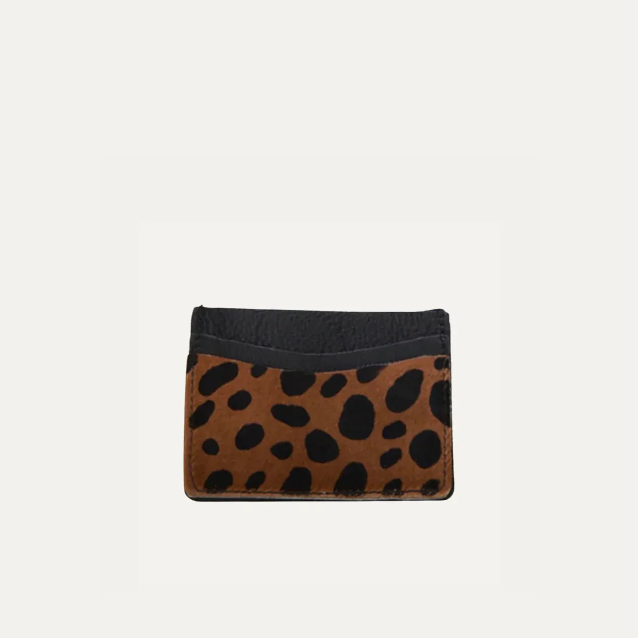 Card Holder Pauly Jen | Black + Brown Cheetah