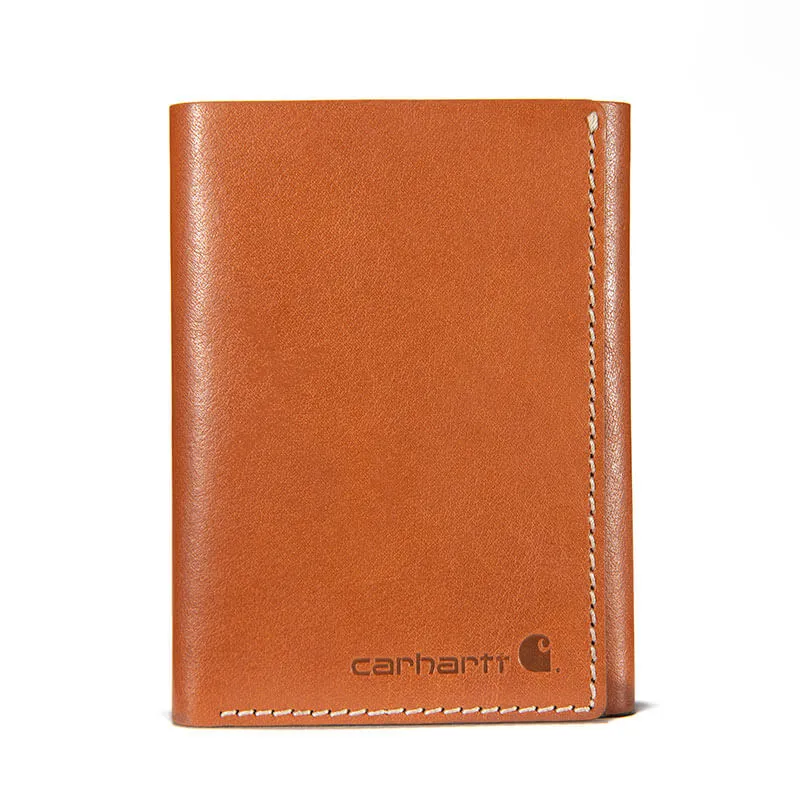 Carhartt Men's Buff Tanned Leather Rough Cut Trifold