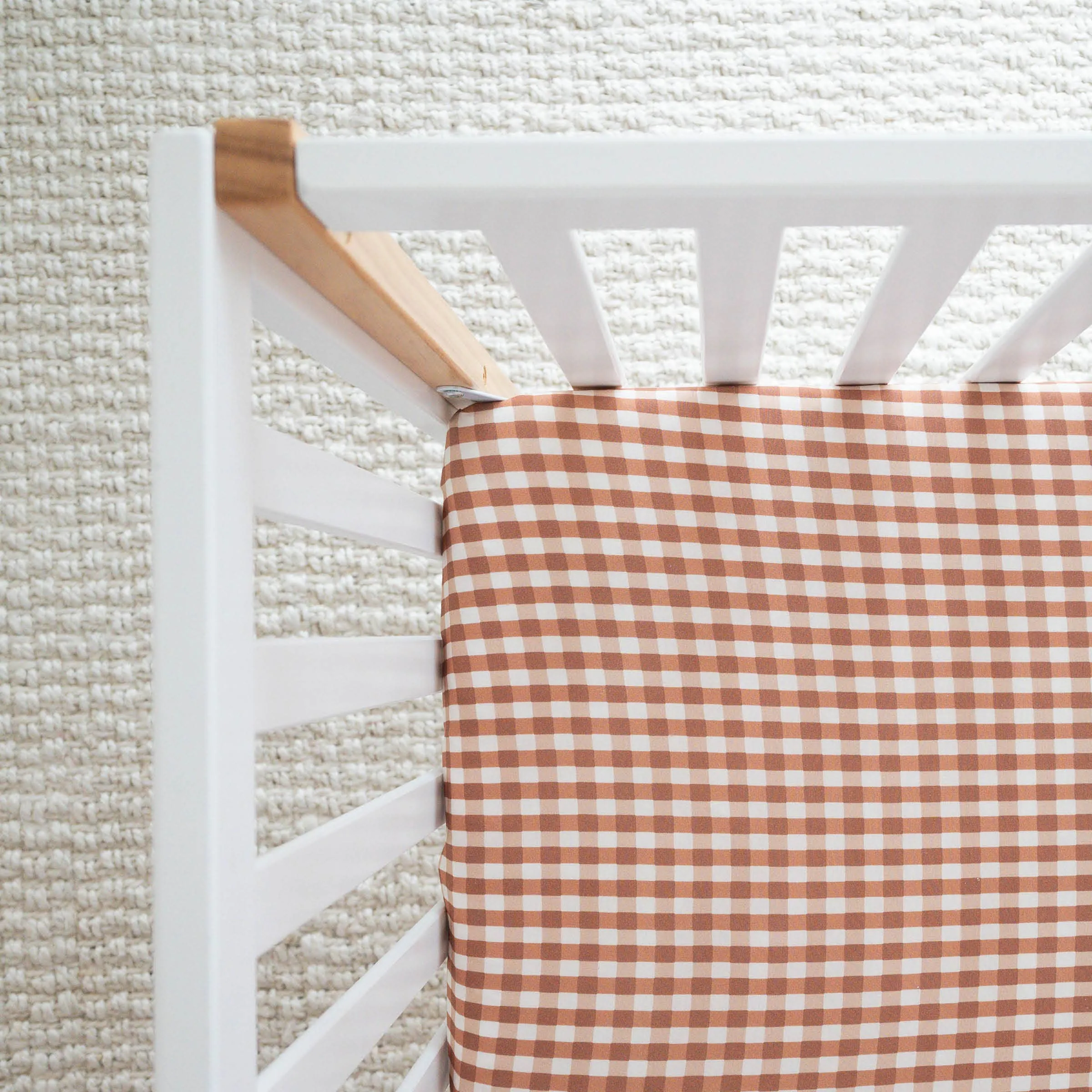 Chocolate Gingham | Bamboo Crib Sheet: Standard - BRIXTON PHOENIX