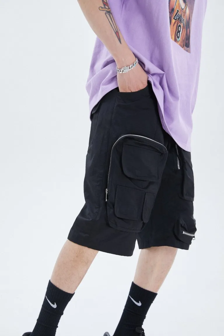 Functional multi-pocket shorts (black)