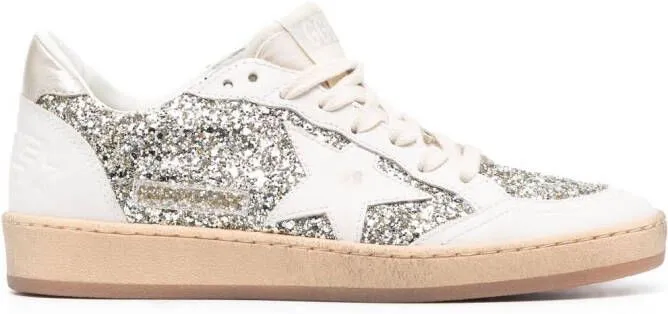 Golden Goose Ball Star glitter low-top sneakers White