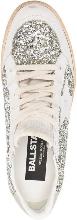 Golden Goose Ball Star glitter low-top sneakers White