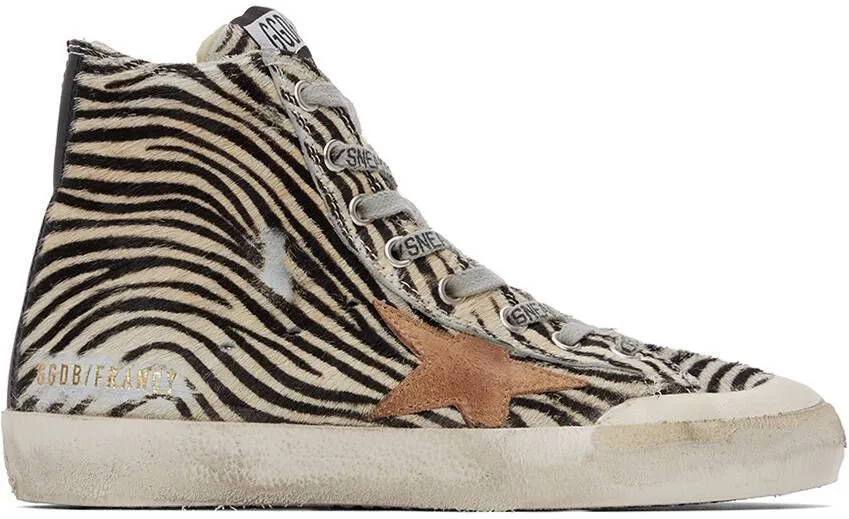 Golden Goose Black & Off-White Francy Zebra Sneakers