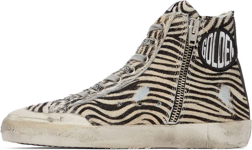 Golden Goose Black & Off-White Francy Zebra Sneakers