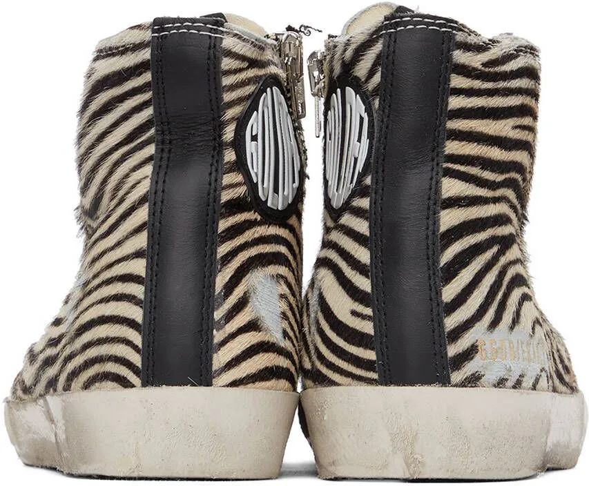 Golden Goose Black & Off-White Francy Zebra Sneakers