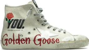 Golden Goose Francy Beige Red Rose sneakers Neutrals