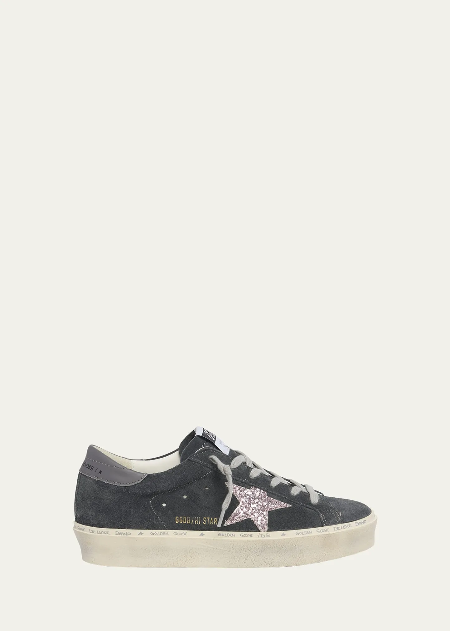 Golden Goose Hi Star Glitter Suede Platform Sneakers