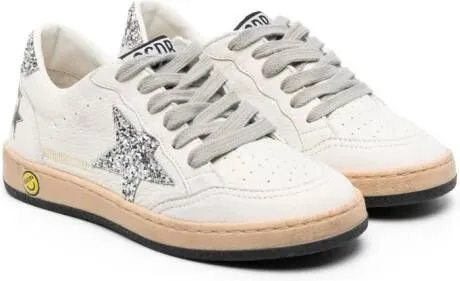 Golden Goose Kids Ball Star leather sneakers White