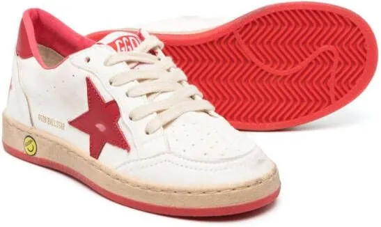 Golden Goose Kids Ball Star leather sneakers White